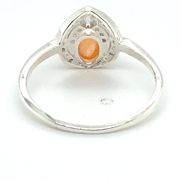 Hessonite 1.78ct Platinum Finish Solid 925 Sterling Silver Ring - Picture 5 of 6